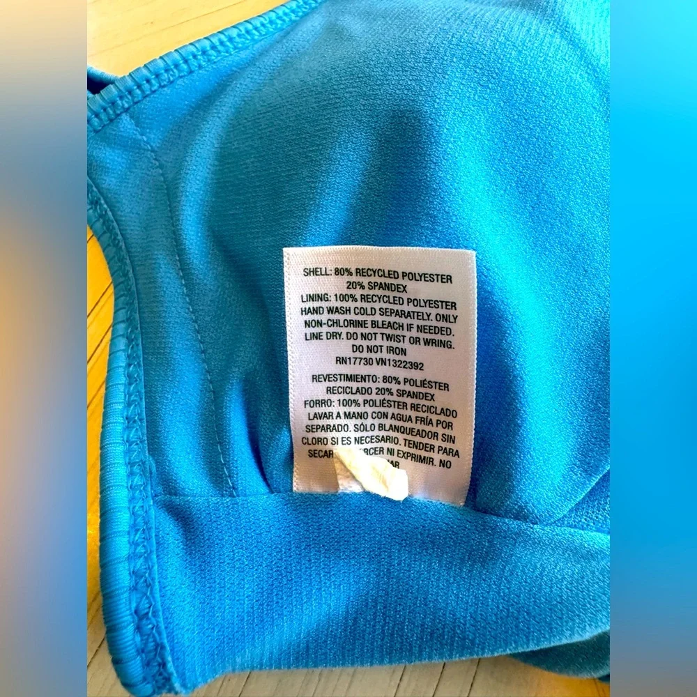 Wild Fable Ribbed Longline Bikini Top Blue S 4-6